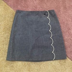 J. Crew Blue Mini Skirt with White Trim